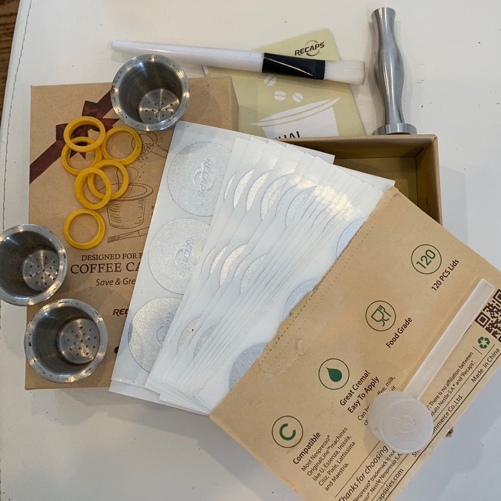 Nespresso Reusable coffee capsules.